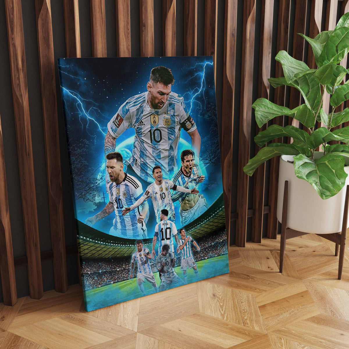 Messi Inmotion Celebrating Lionel Messi: A Legacy in Motion - A Majestic Wall Art Tri ...