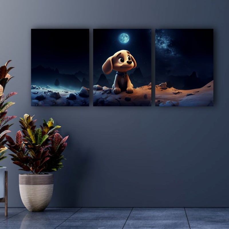 Stellar Companions: Dog in a Space Background - Captivating Wall Art Celebrating the Adventurous Spirit of Dogs in the Cosmos - S05E24