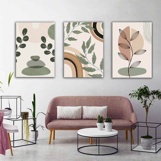 Boho inspired, Abstract Geometry Line Fabric Printed Wall art - Sun Rainbow Nordic Decor - Living Room S04E26