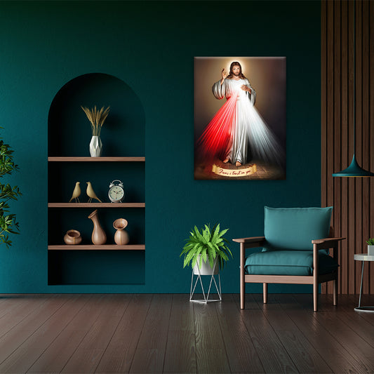 Resurrection Radiance: A Dynamic Wall Art Depicting Jesus' Triumph with White and Red Rays - Embrace the Divine Transformation and Radiant Renewal - S05E53