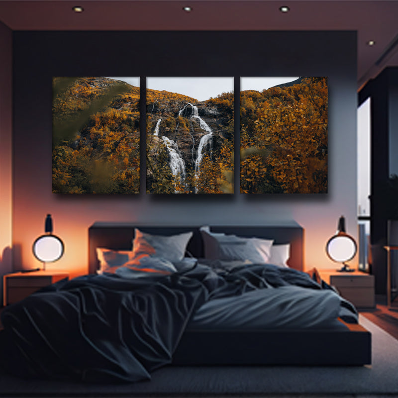 Cascading Majesty: Enchanting Wall Art of a Majestic Waterfall - Embrace the Power of Nature's Beauty - S05E41