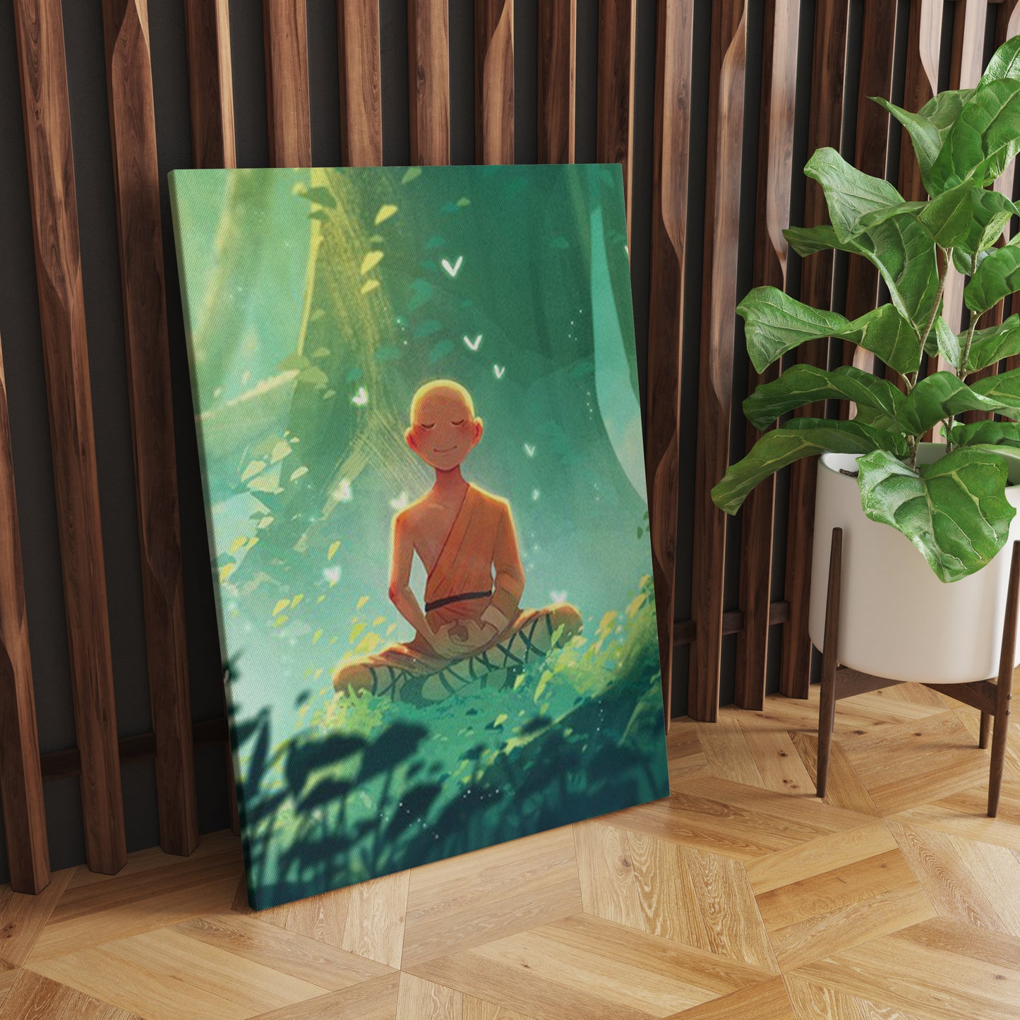 Serenity Within: Monk Meditating - Inspiring Wall Art Celebrating the Calm and Spiritual Serenity of a Meditating Monk - S06E15