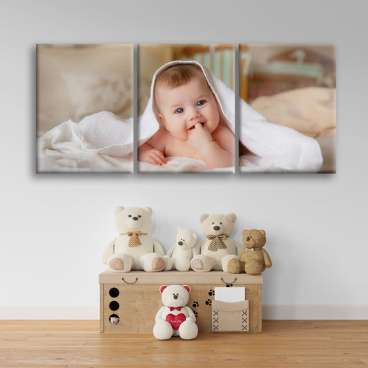 Cherubic Bliss: A Captivating Portrait of a Cute, Adorable Baby Enveloped in the Soft Embrace of a Pure White Blanket, Radiating the Purity and Innocence of Infancy - S05E97