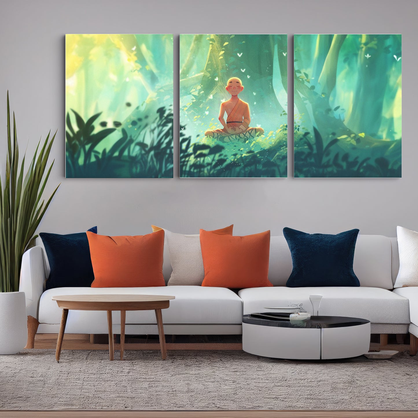 Serenity Within: Monk Meditating - Inspiring Wall Art Celebrating the Calm and Spiritual Serenity of a Meditating Monk - S06E15