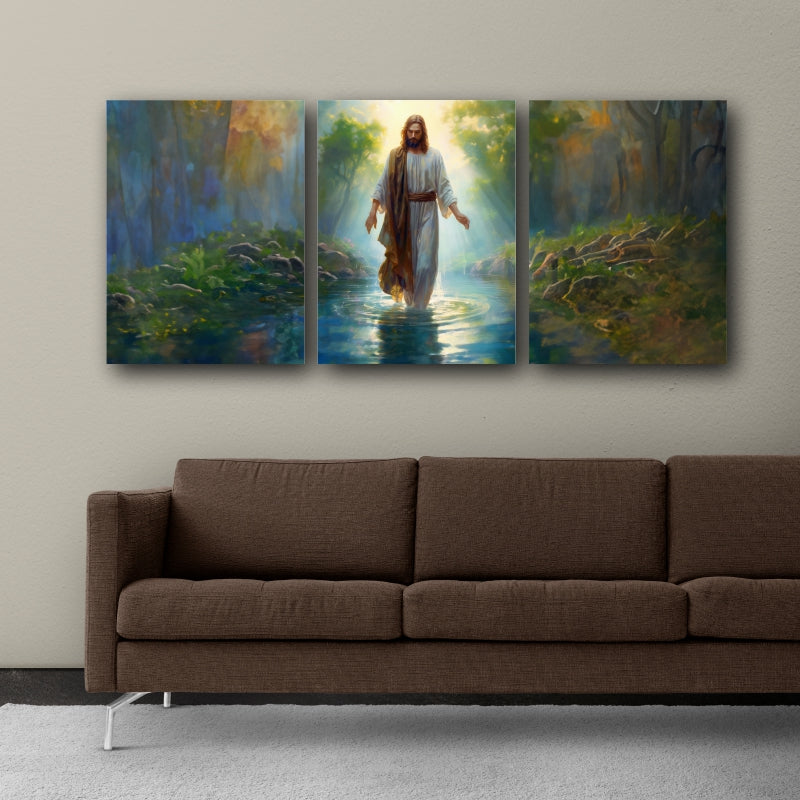 River of Faith: AI-Generated Wall Art of Jesus Walking on Water - Embrace the Miracle of Divine Guidance - S05E31