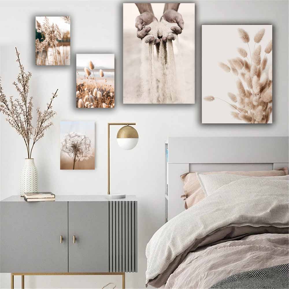 Tranquil Sunset Serenade, A Captivating Nature-Inspired Wall Art with Reeds, Birds, Flowers, and Vibrant Hues S04E08