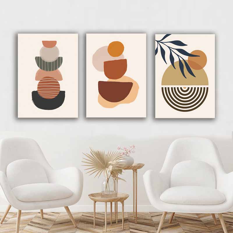 Abstract Sun Leaves Flower Geometry Boho Wall Art | Nordic Design for Living Room Decor S04E30