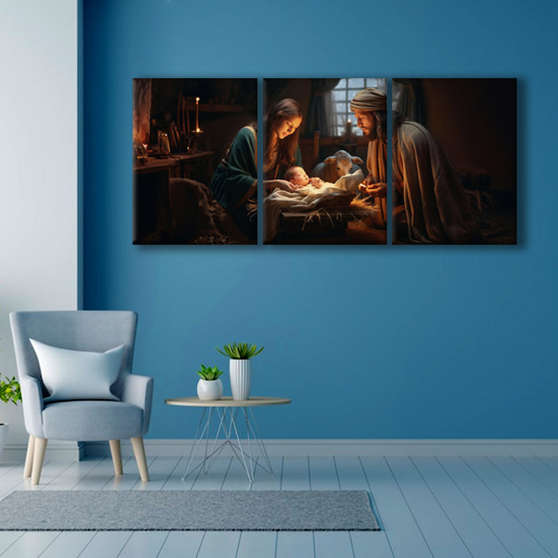 Blessed Bethlehem: A Reverent Wall Art Depicting the Birth of Jesus - Embrace the Divine Arrival - S05E49