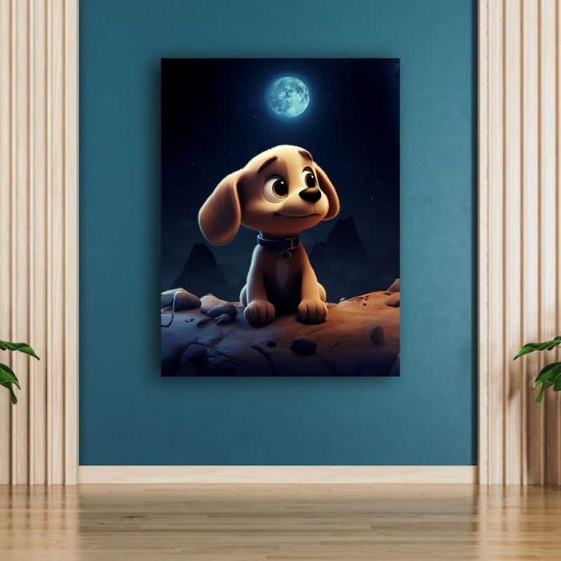 Stellar Companions: Dog in a Space Background - Captivating Wall Art Celebrating the Adventurous Spirit of Dogs in the Cosmos - S05E24
