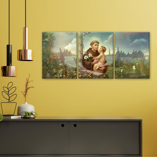 Sacred Embrace: A Touching Wall Art of St. Anthony Holding Jesus - Capturing the Bond of Spiritual Devotion and Compassion - S05E54