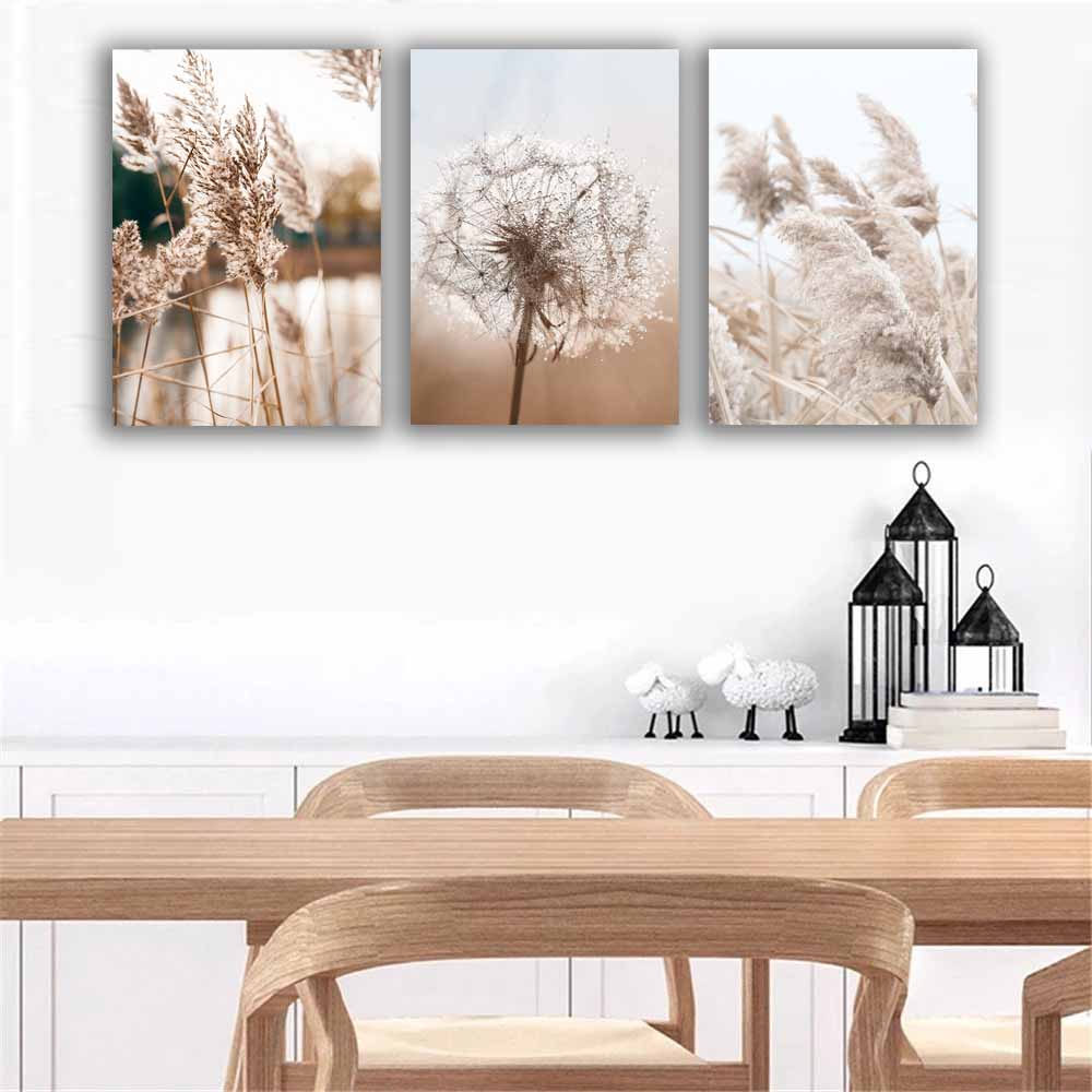 Tranquil Sunset Serenade, A Captivating Nature-Inspired Wall Art with Reeds, Birds, Flowers, and Vibrant Hues S04E08