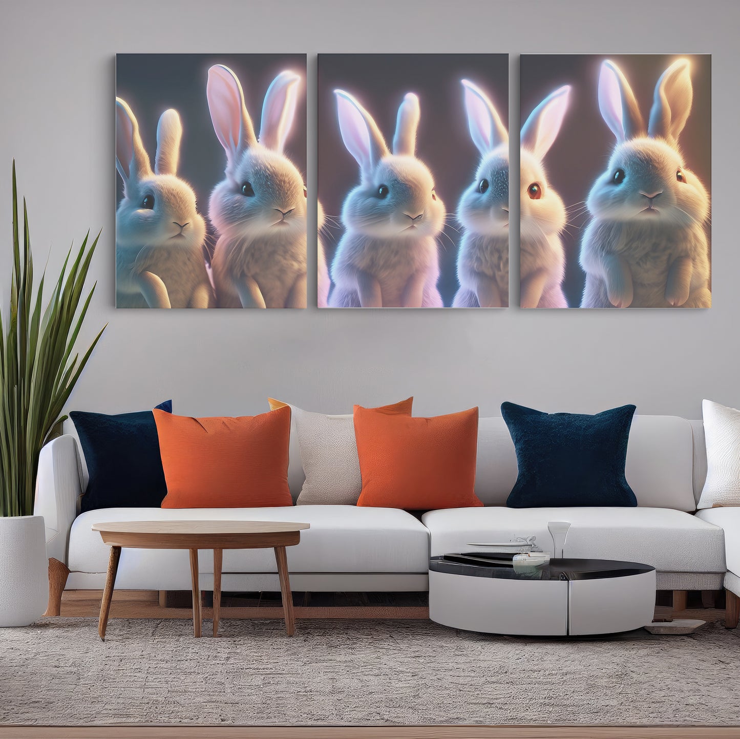 Graceful Hoppers: A Captivating Wall Art Celebrating the Elegance and Playfulness of Rabbits - S06E05