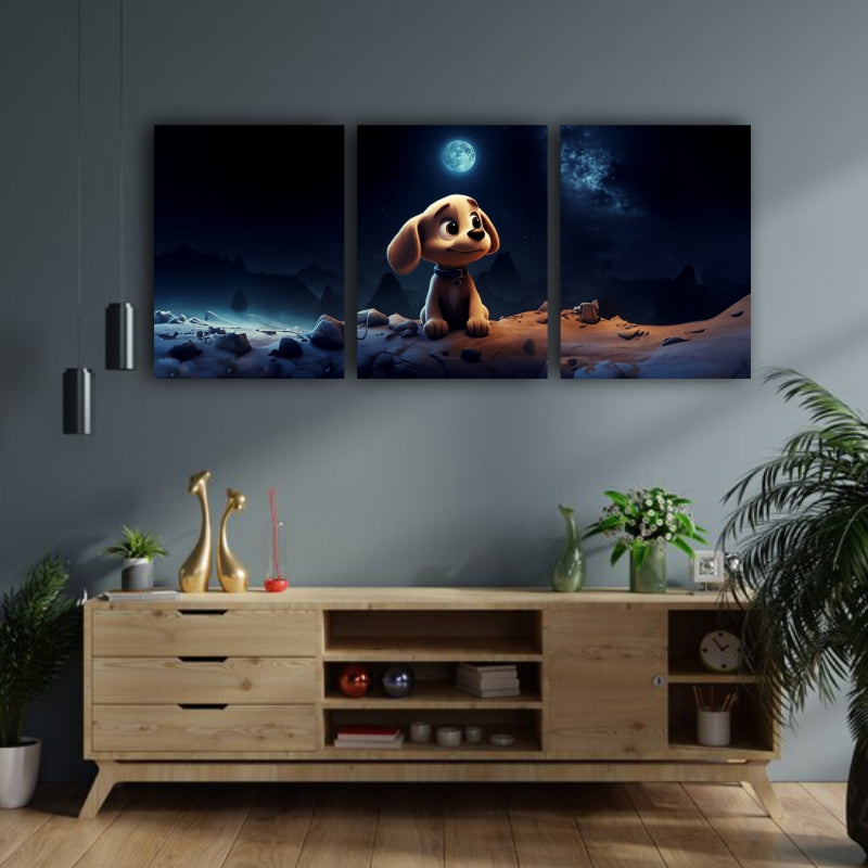Stellar Companions: Dog in a Space Background - Captivating Wall Art Celebrating the Adventurous Spirit of Dogs in the Cosmos - S05E24