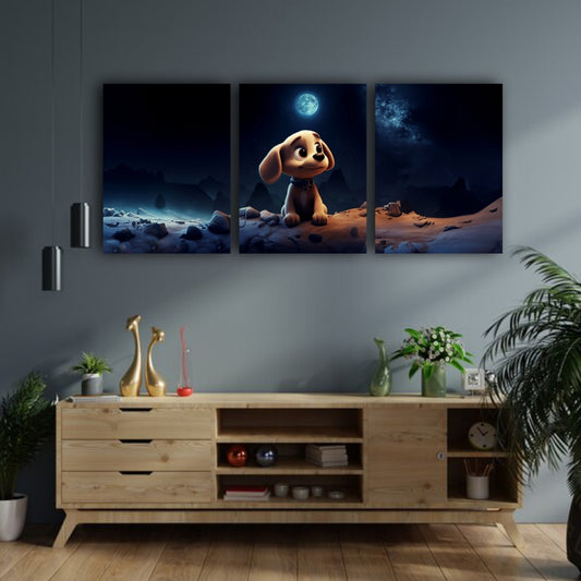 Stellar Companions: Dog in a Space Background - Captivating Wall Art Celebrating the Adventurous Spirit of Dogs in the Cosmos - S05E24