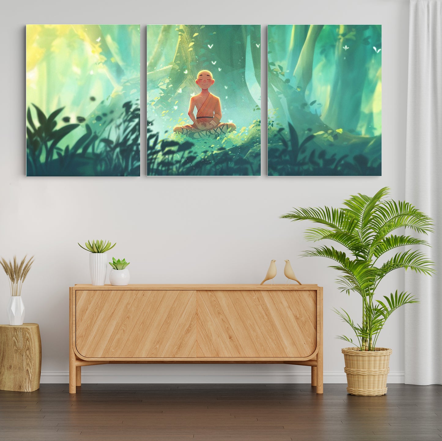Serenity Within: Monk Meditating - Inspiring Wall Art Celebrating the Calm and Spiritual Serenity of a Meditating Monk - S06E15
