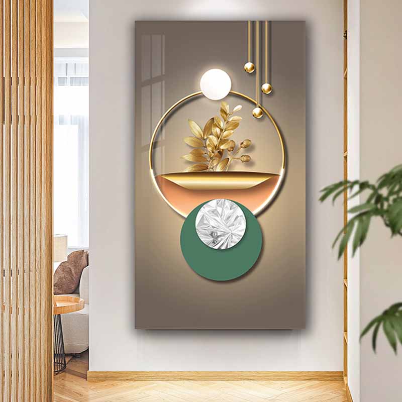 Transform Your Space with Abstract Geometric Wall Art, Modern Luxury Golden Home Decoration S04E18