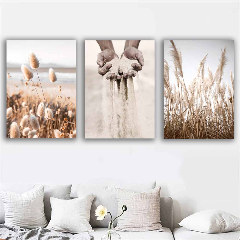 Tranquil Sunset Serenade, A Captivating Nature-Inspired Wall Art with Reeds, Birds, Flowers, and Vibrant Hues S04E08