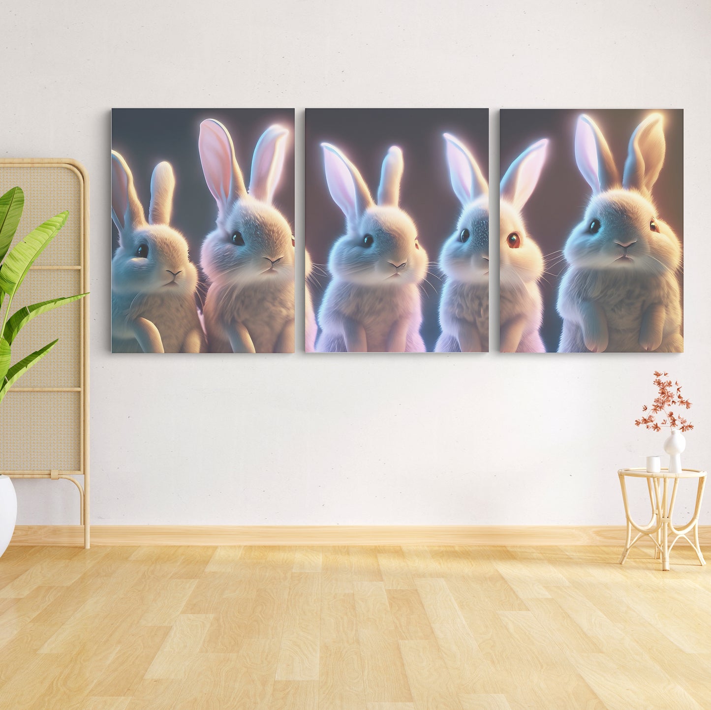 Graceful Hoppers: A Captivating Wall Art Celebrating the Elegance and Playfulness of Rabbits - S06E05