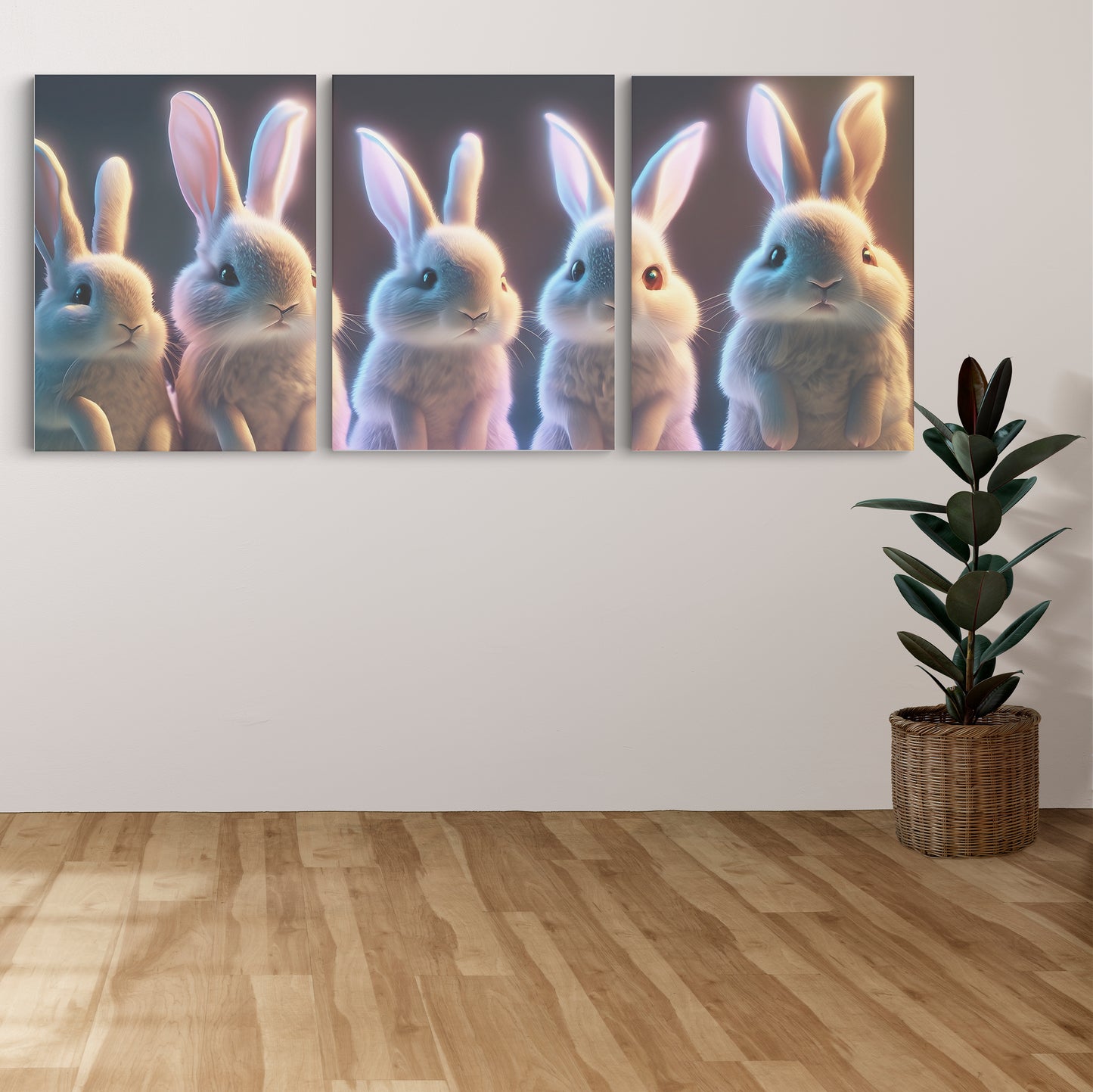 Graceful Hoppers: A Captivating Wall Art Celebrating the Elegance and Playfulness of Rabbits - S06E05
