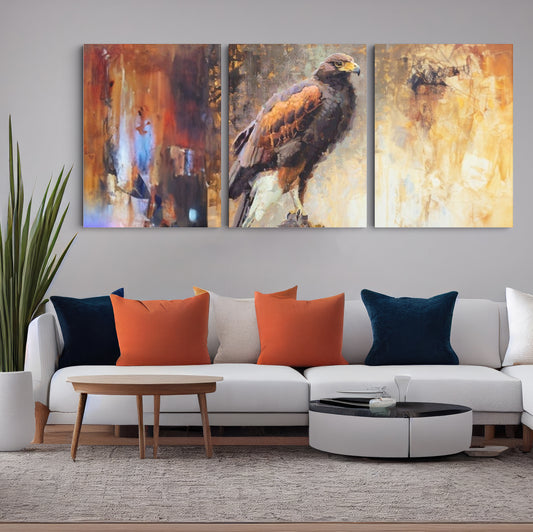 Sovereign Watch: A Wall Art Capturing a Hawk Perched on a Tree - Embrace the Majesty of Nature's Sentinel - S05E60