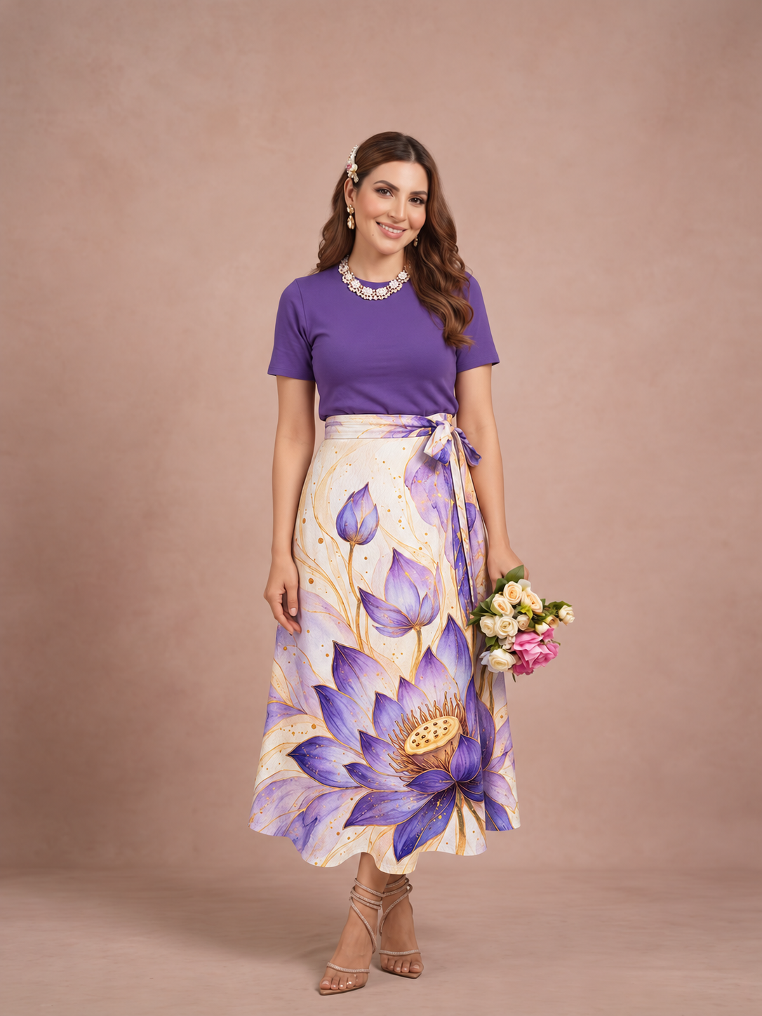 Wrap skirt - Purple Lotus