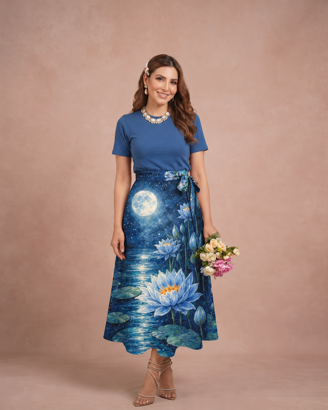 Wrap skirt - Blue Lotus