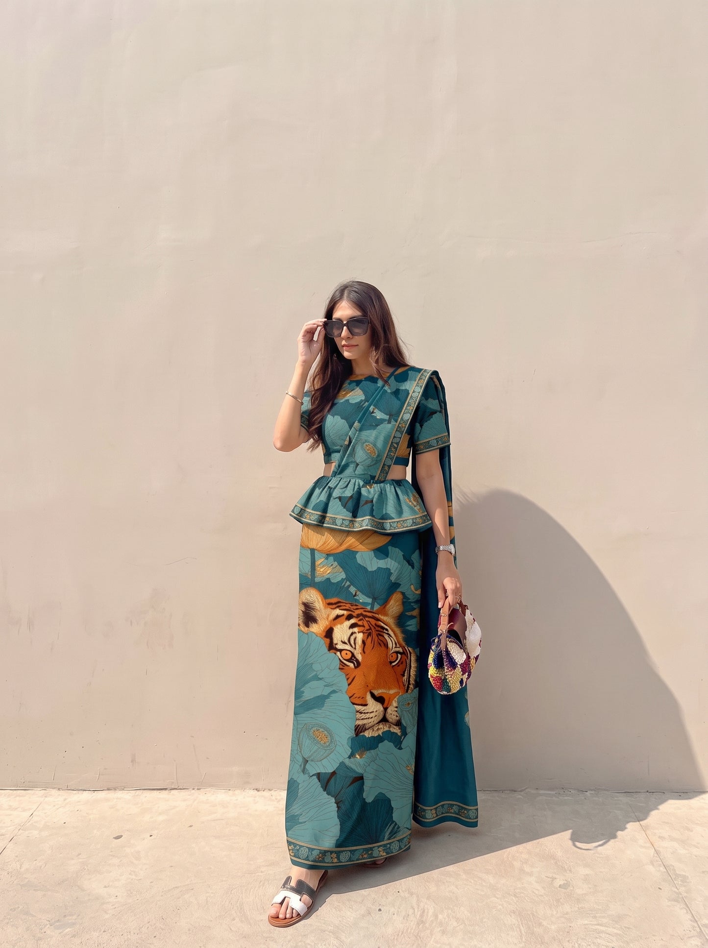 Ready made kandyan - wildlife blue leopard