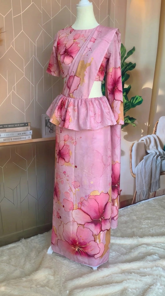 Ready made saree - Pink Petal