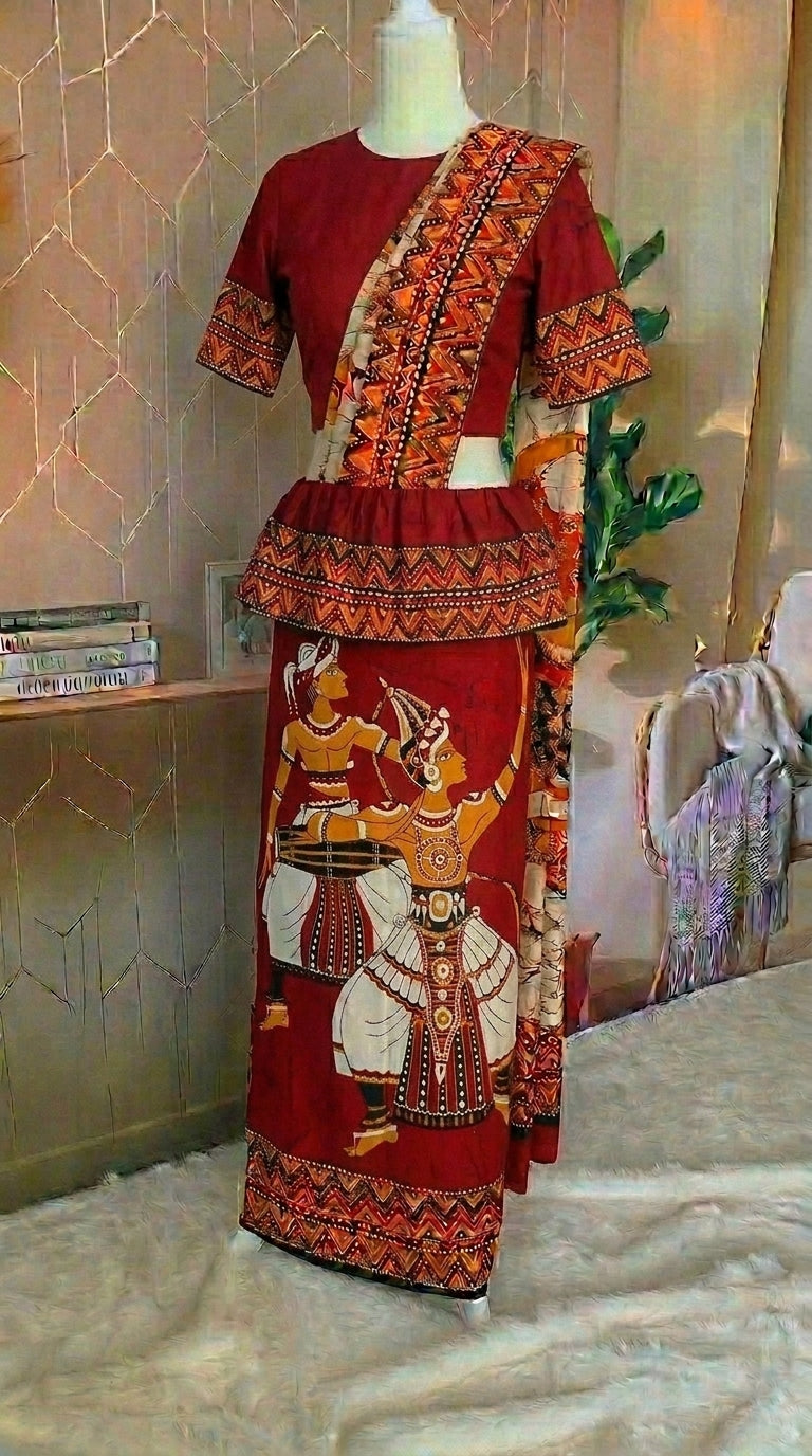 Ready made saree - Dancers Red