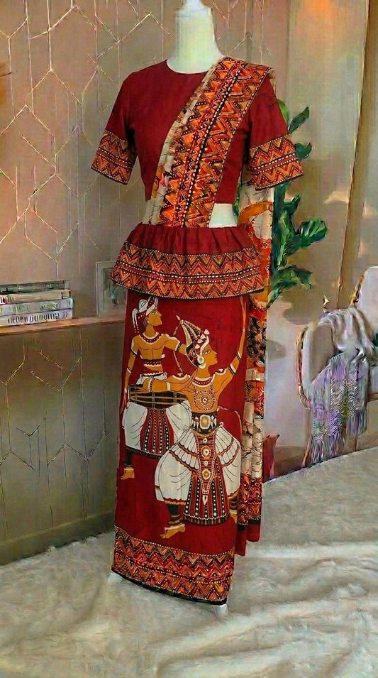 Ready made saree - Dancers Red