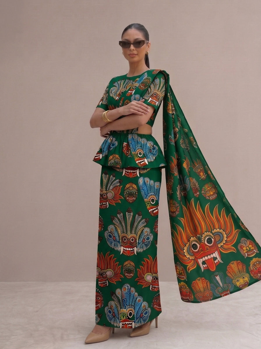 Ready made Kandyan - Mask green