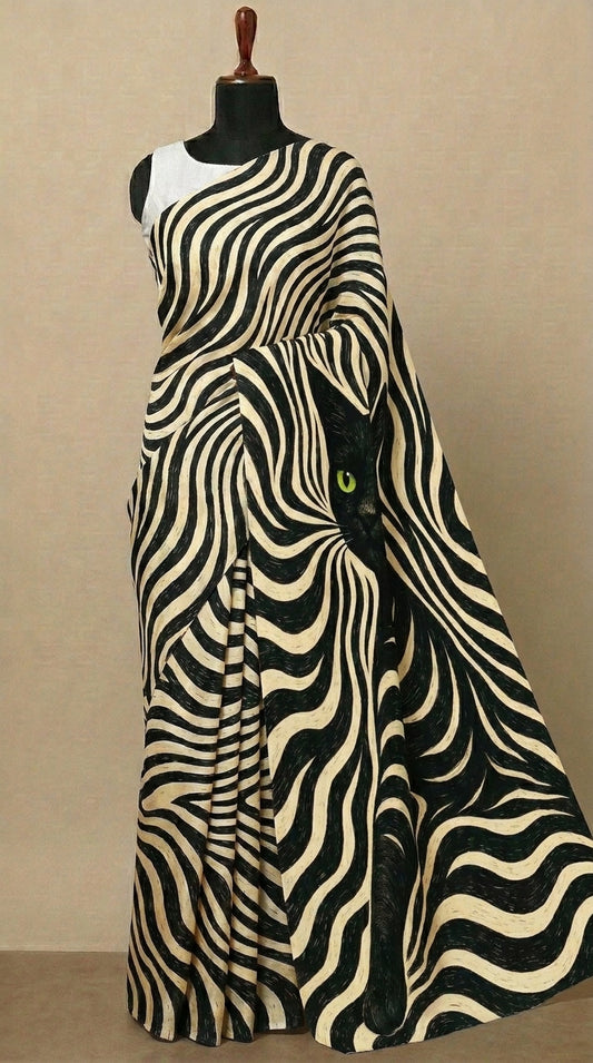 Saree Black Cat