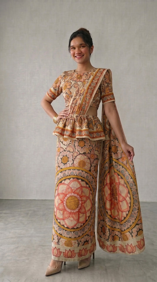 Beige Mandala made up kandyan