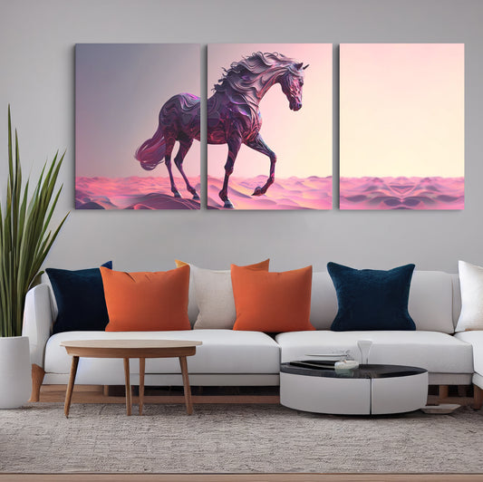 Purple Majesty: A Wall Art Showcasing an AI Horse in Enchanting Shades of Lavender - Celebrate the Fusion of Technology and Equine Elegance - S05E67