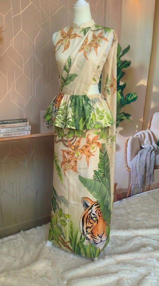 Ready made saree - Tiger in Forest