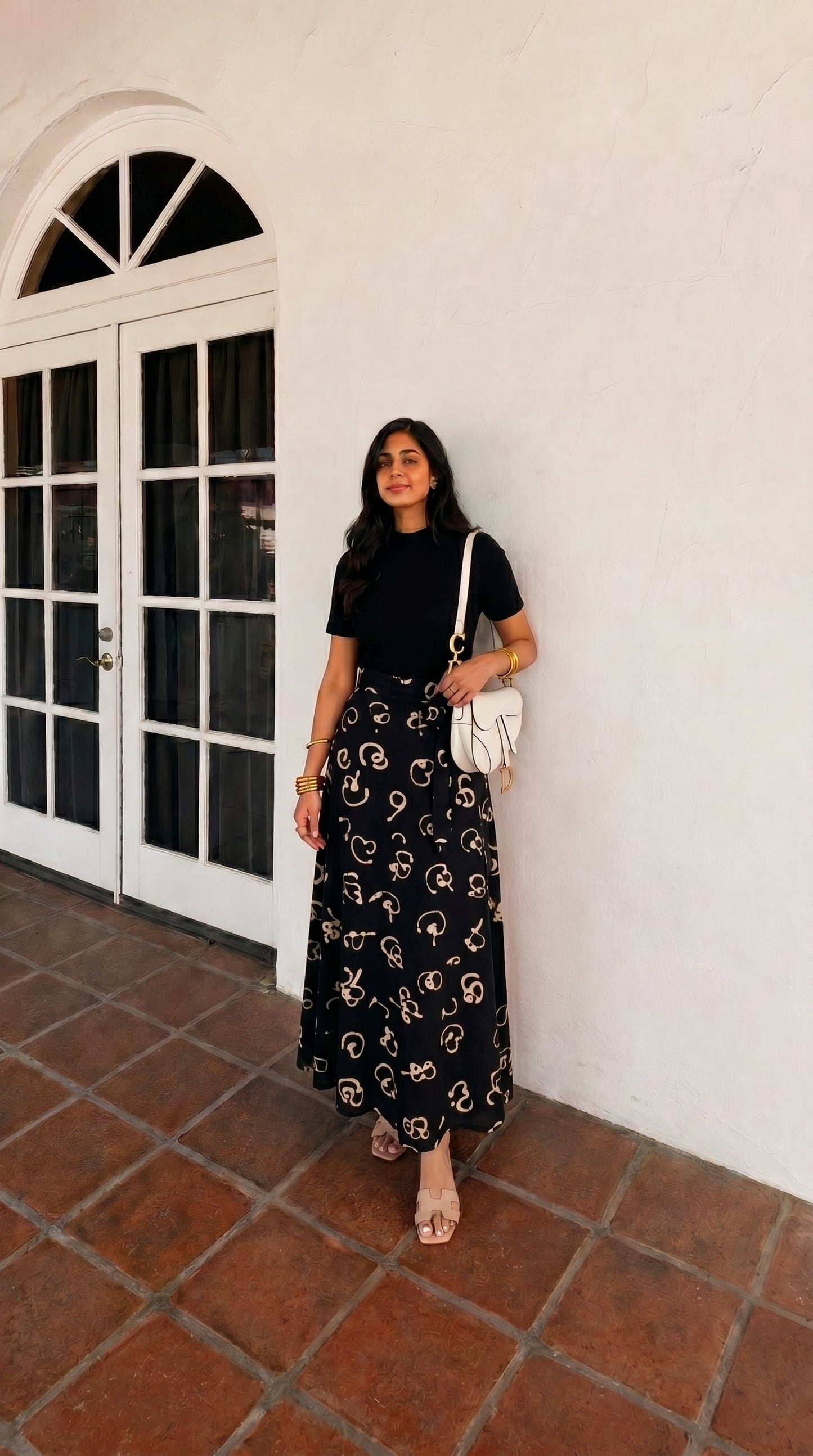 Wrap skirt - Sinhalaa Letter (Black)