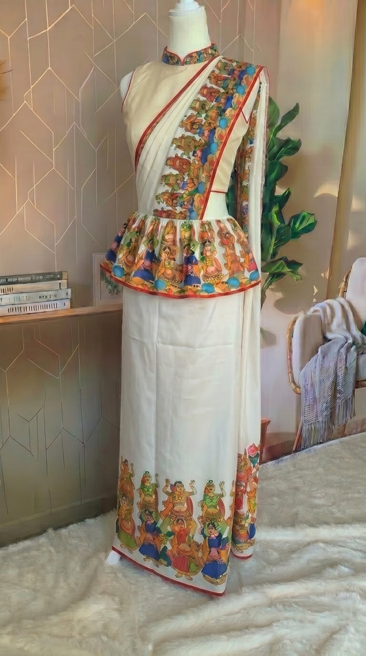 Ready made saree - Indian traditional White