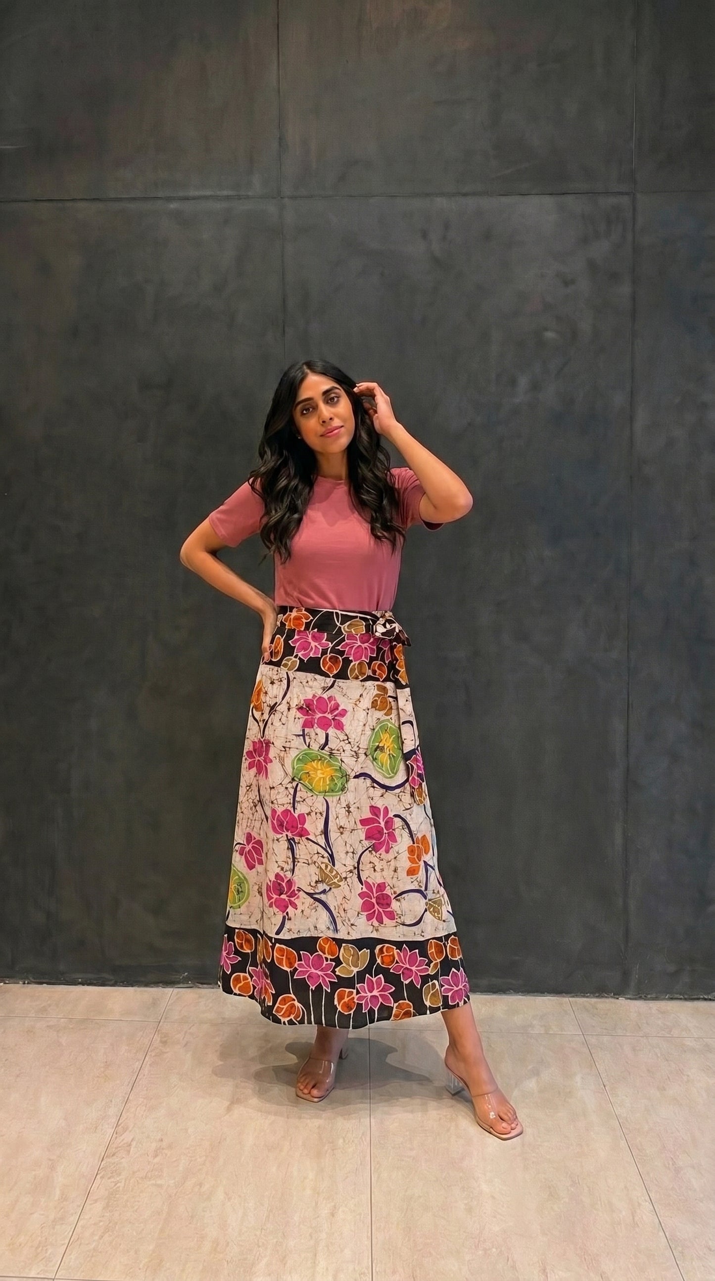 Wrap skirt - Pink Lotus