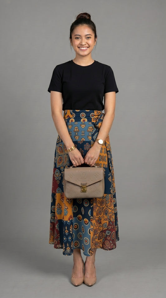 Wrap skirt - Stamp Black