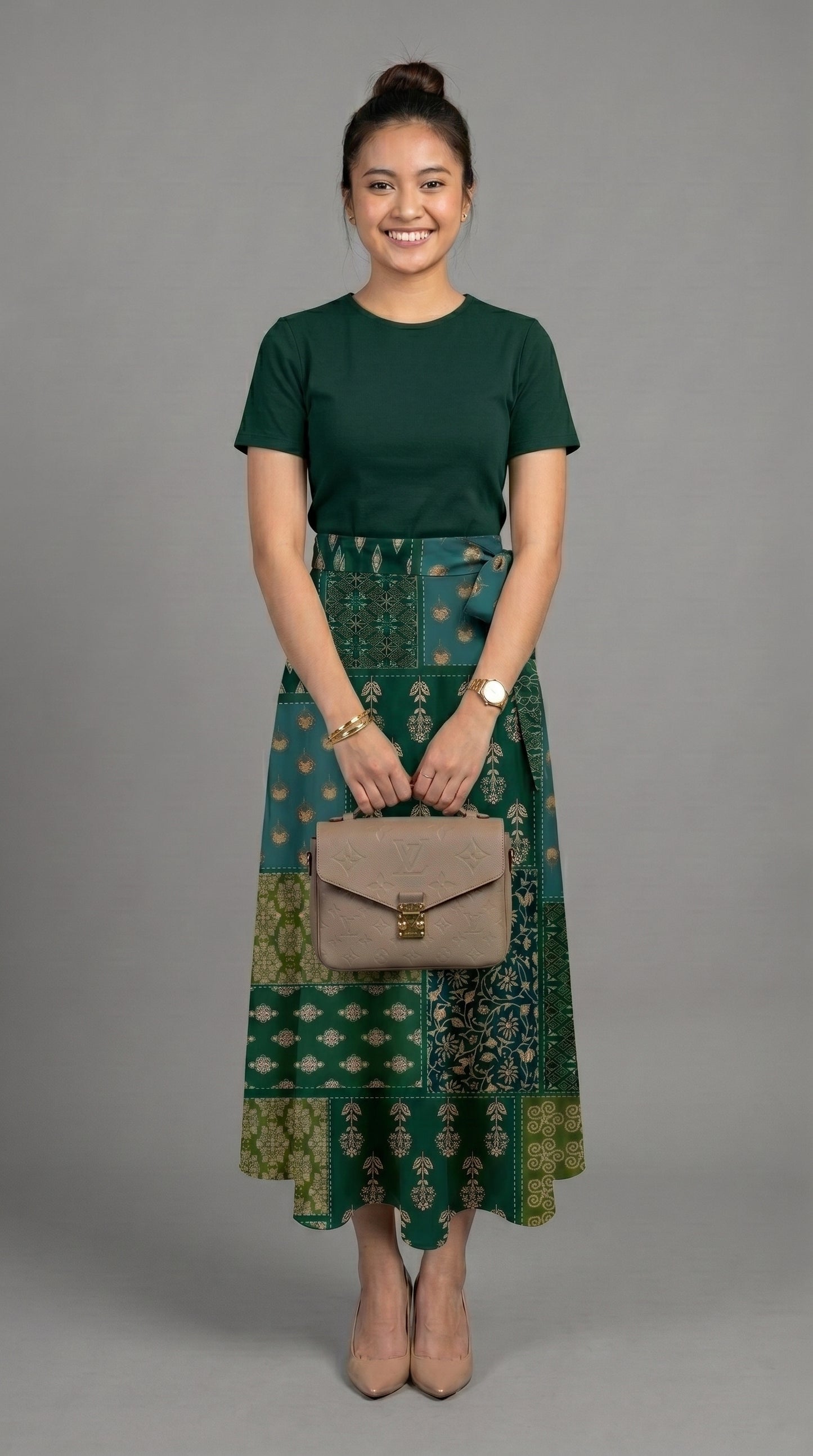 Wrap skirt - Stamp Green