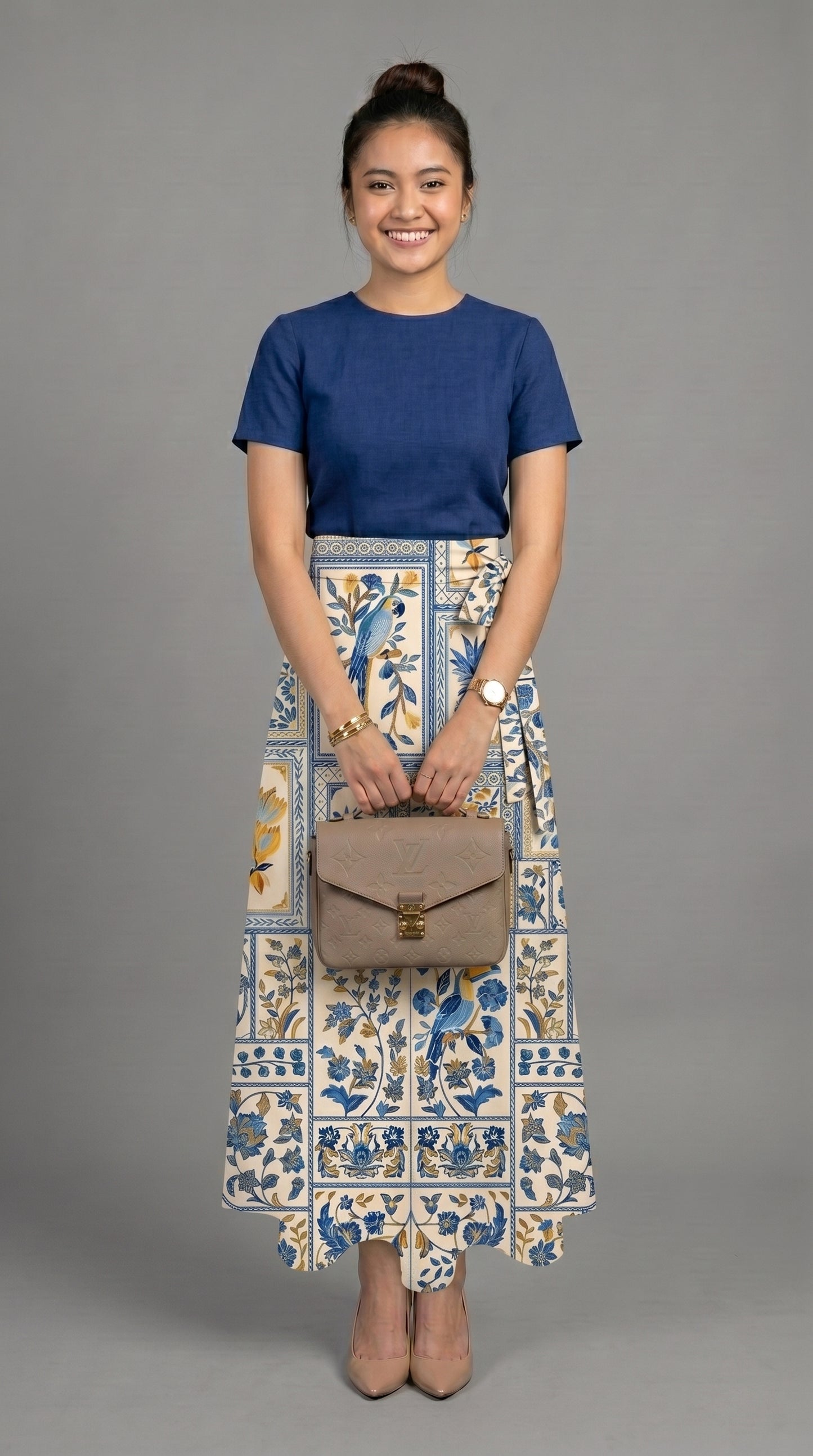 Wrap skirt - Stamp Blue