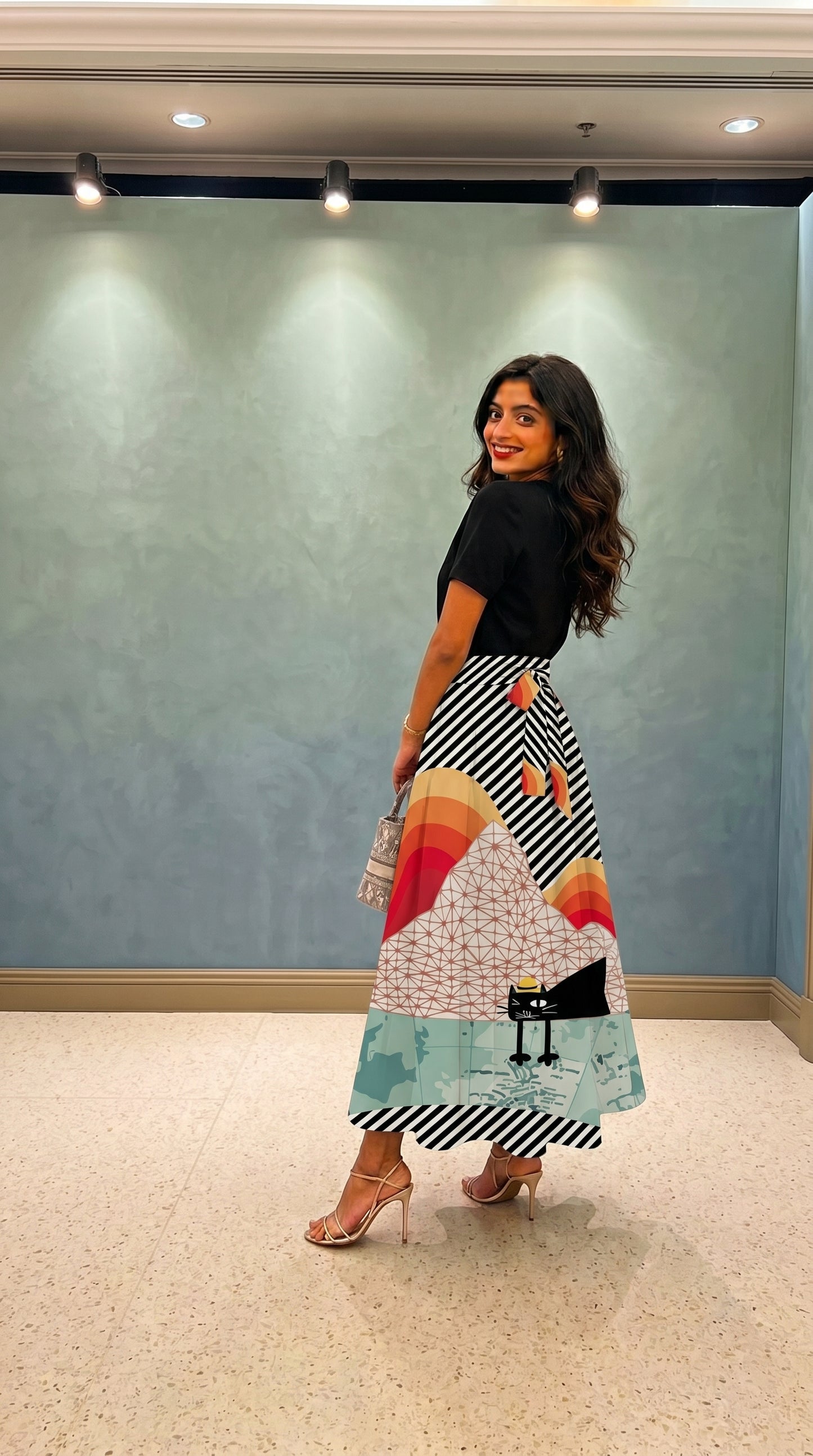Wrap skirt - Modern art meow
