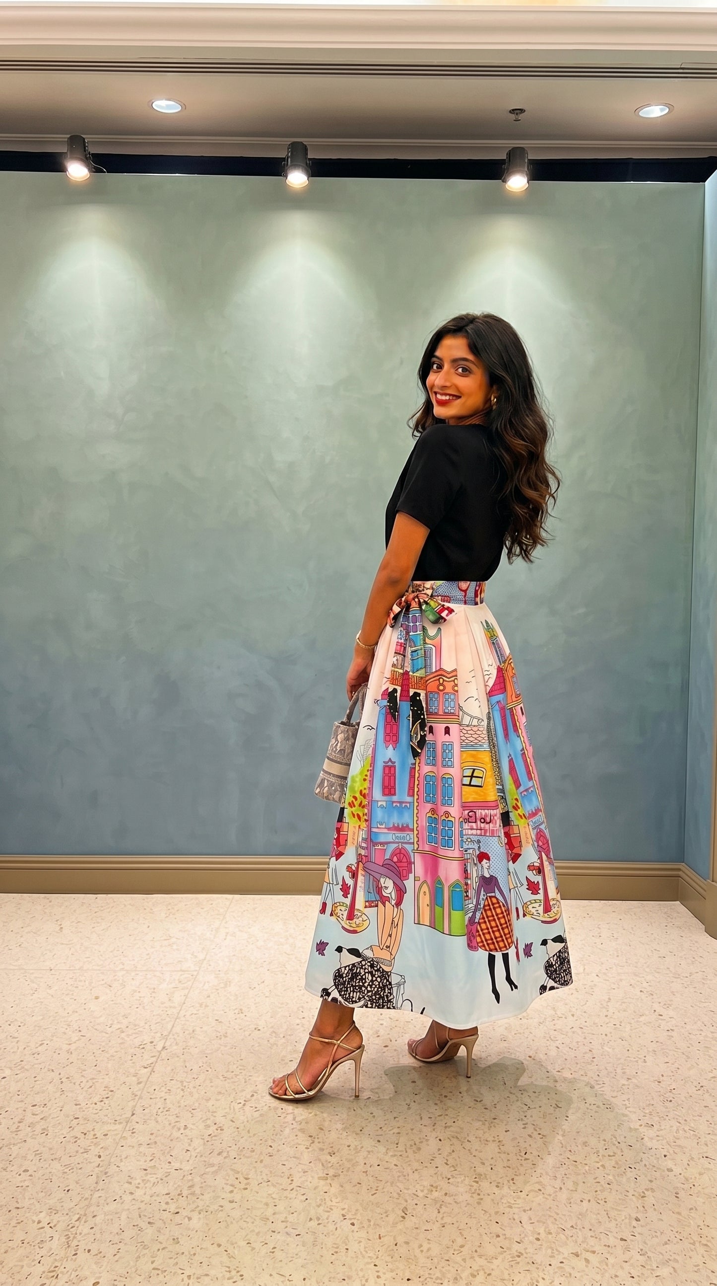 Wrap skirt - Modern art Blue layer