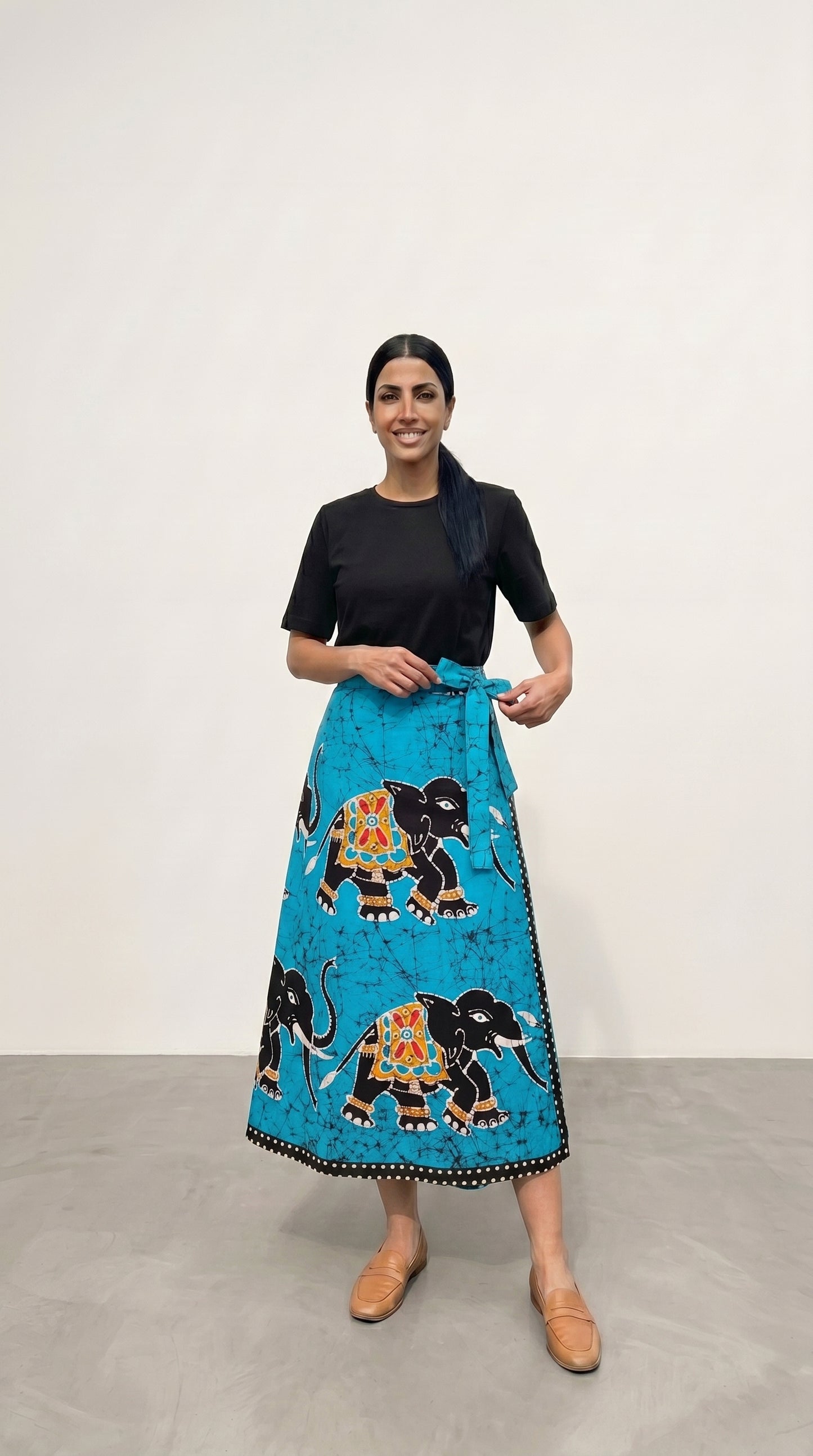 Wrap skirt - Blue Elephants