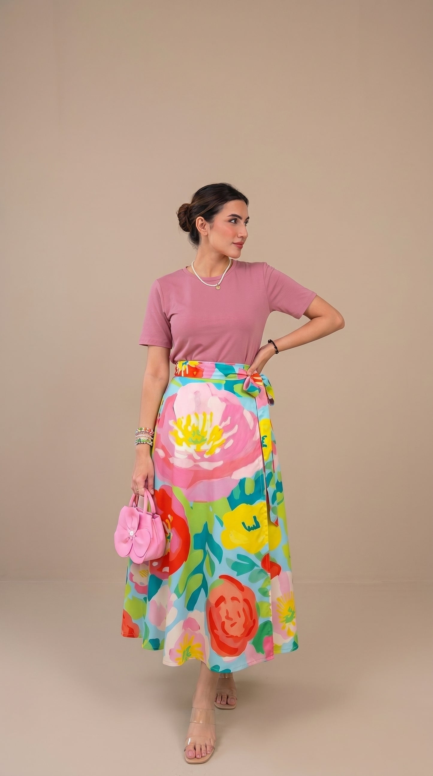 Wrap skirt - Floral pastel