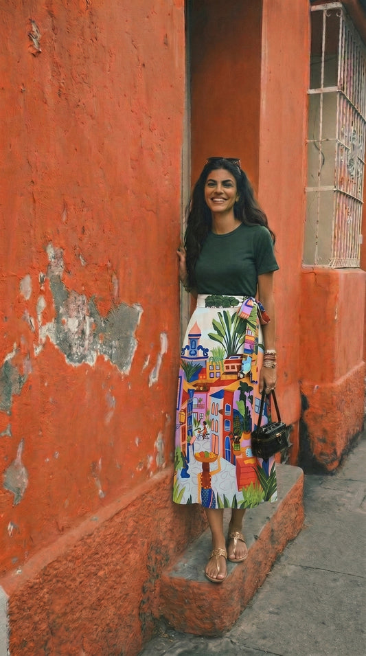 Wrap Skirt - Modern white village