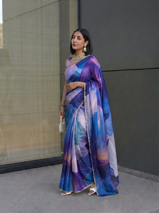Saree purple - violet petals
