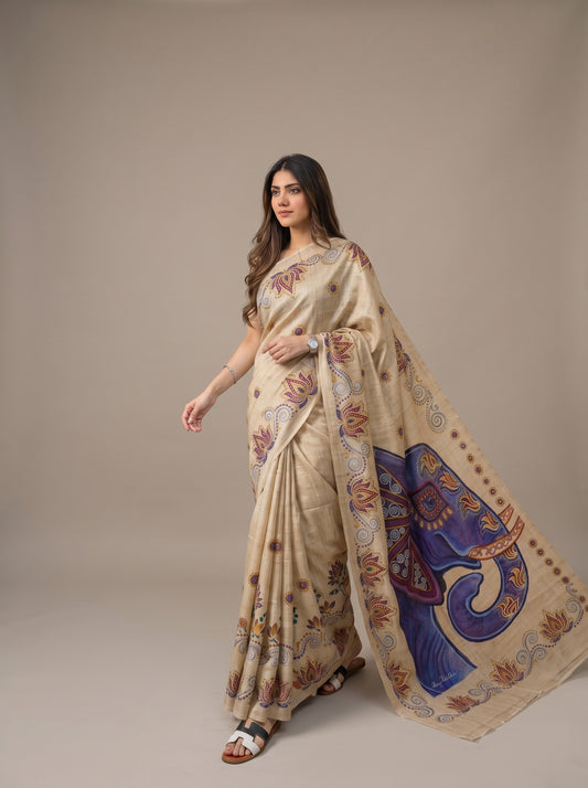 Saree - Elephant (Purple)