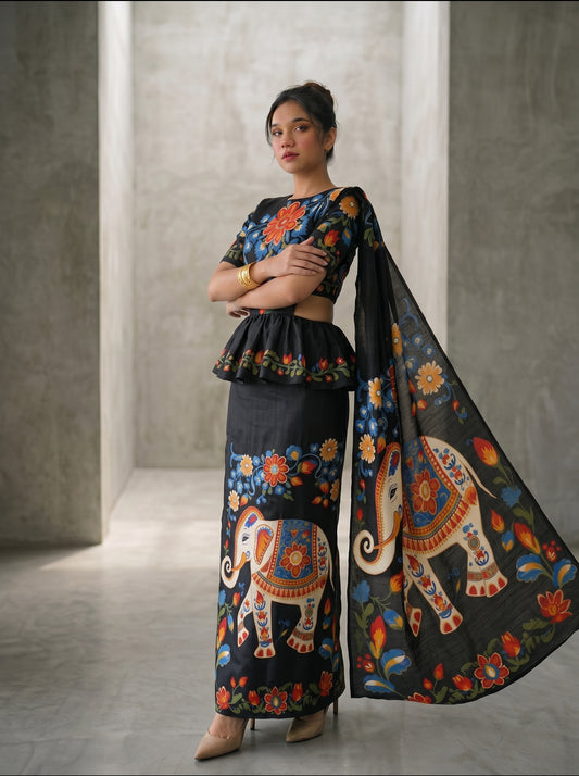 Ready made Kandyan - Elephant (Black)