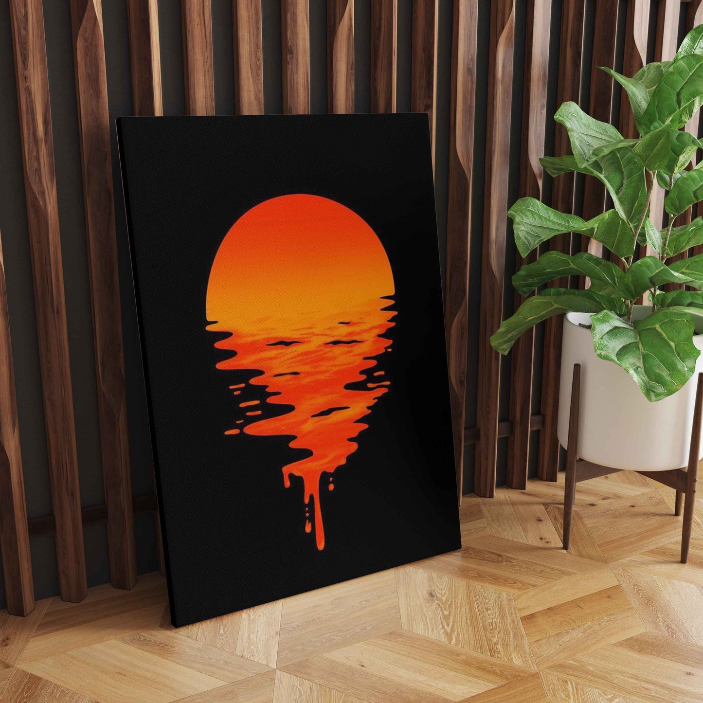 Eternal Glow: Captivating Wall Art - A Sunset in the Embrace of a Black Canvas - S05E29
